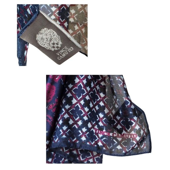 Vince Camuto Rectangular Signed Scarf 74 X 18 Floral Blue Pink White Boho Soft - Picture 3 of 4